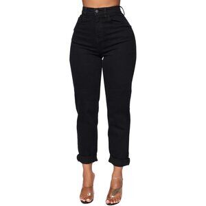 Women's High Waist Denim Jeans Stretch Boot Cut Ripped Cropped Cargo